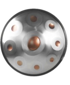 handpan de 9 notes de couleur argent doré