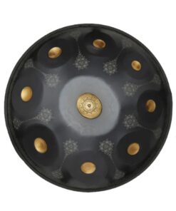 mandala handpan instrument de 9 notes de couleur noir