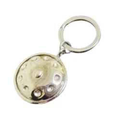 porte clé handpan de couleur argent en zing