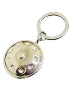 porte clé handpan de couleur argent en zing