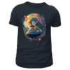 t shirt fantaisie homme, imprimé elfe et handpan, pour homme de couleur gris foncé