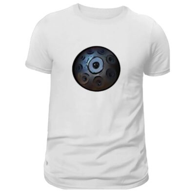 t shirt blanc pour homme, imprimé handpan, de couleur blanc