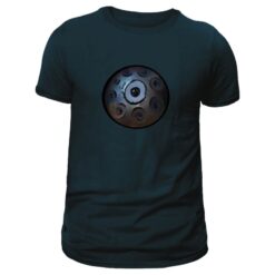 t shirt bleu pour homme, imprimé handpan, de couleur bleu marine