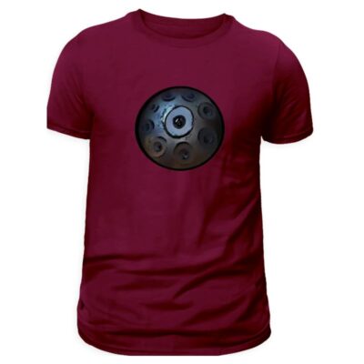 t shirt homme, imprimé handpan, de couleur bordeau