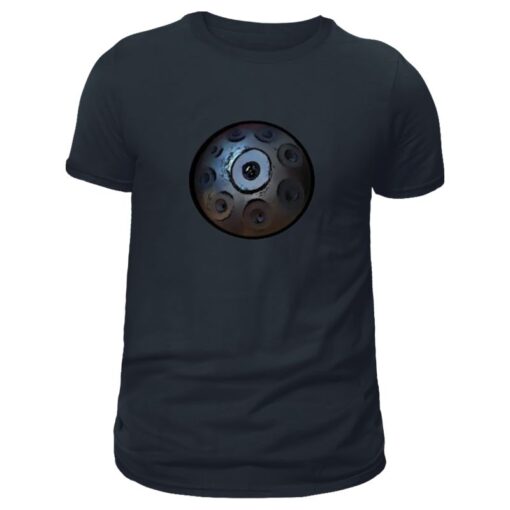 tee shirt homme, imprimé handpan, de couleur gris foncé