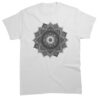 t shirt style handpan mandala pour homme de couleur blanc