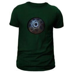 tee shirt pour homme, imprimé handpan, de couleur kaki