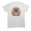 tee shirt imprimé bouledogue et handpan pour homme de couleur blanc