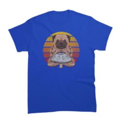 tee shirt de style handpan et bouledogue pour homme de couleur bleu