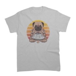 tee shirt de style handpan et bouledogue pour homme de couleur gris