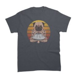 tee shirt de style handpan et bouledogue pour homme de couleur gris foncé