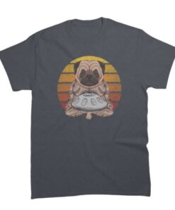 tee shirt de style handpan et bouledogue pour homme de couleur gris foncé