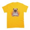 tee shirt de style handpan et bouledogue pour homme de couleur jaune