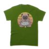 tee shirt handpan et bouledogue pour homme de couleur vert