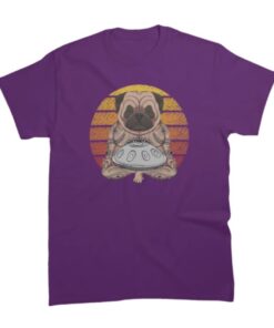 tee shirt de style handpan et bouledogue pour homme de couleur violet