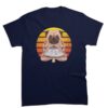 tee shirt de style handpan et bouledogue pour homme de couleur bleu marine