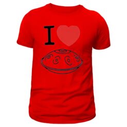 amour tee shirt imprimé coeur et handpan pour homme de couleur rouge