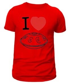 amour tee shirt imprimé coeur et handpan pour homme de couleur rouge