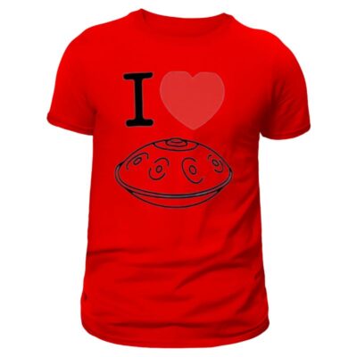 amour tee shirt imprimé coeur et handpan pour homme de couleur rouge