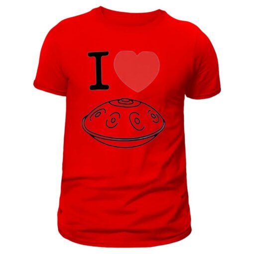 amour tee shirt imprimé coeur et handpan pour homme de couleur rouge