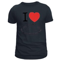 amour t shirt imprimé coeur et handpan pour homme de couleur gris foncé