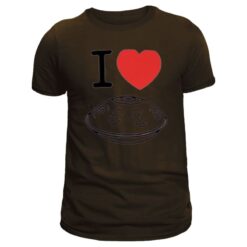 tee shirt coeur rouge imprimé handpan pour homme de couleur brun