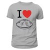 handpan t shirt amour imprimé coeur et handpan pour homme de couleur gris