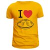 handpan tee shirt coeur pour homme de couleur jaune