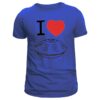 handpan t shirt bleu imprimé coeur et handpan pour homme de couleur bleu