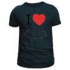 t shirt avec coeur imprimé handpan pour homme de couleur marine