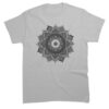 t shirt style handpan mandala pour homme de couleur gris