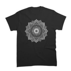 t shirt style handpan mandala pour homme de couleur noir