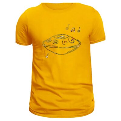 hang instrument t shirts handpan pour homme de couleur jaune