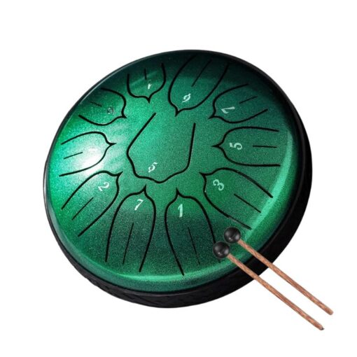 percussion drum instruments de 11 notes en gamme D de couleur vert