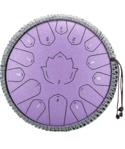 percussion hand drum de 15 notes, gamme C, imprimé fleur lotus